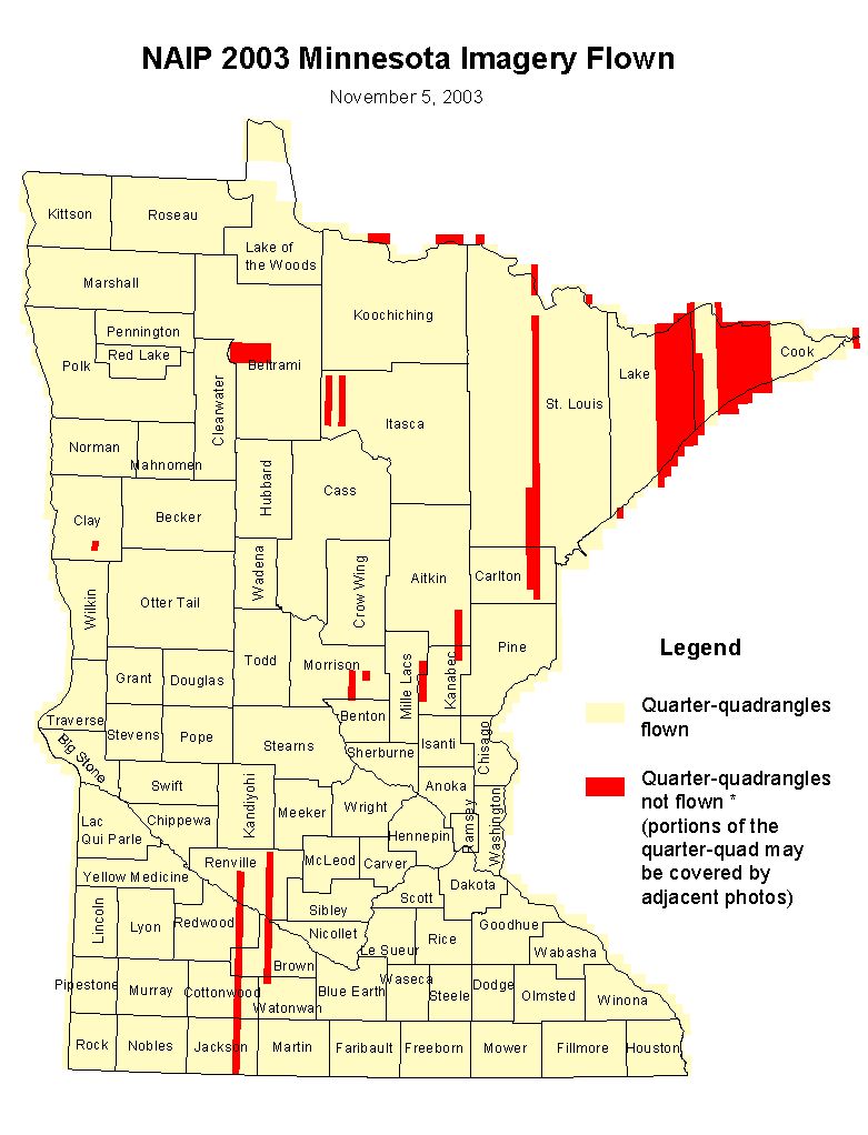 Map of NAIP 2003 photos flown