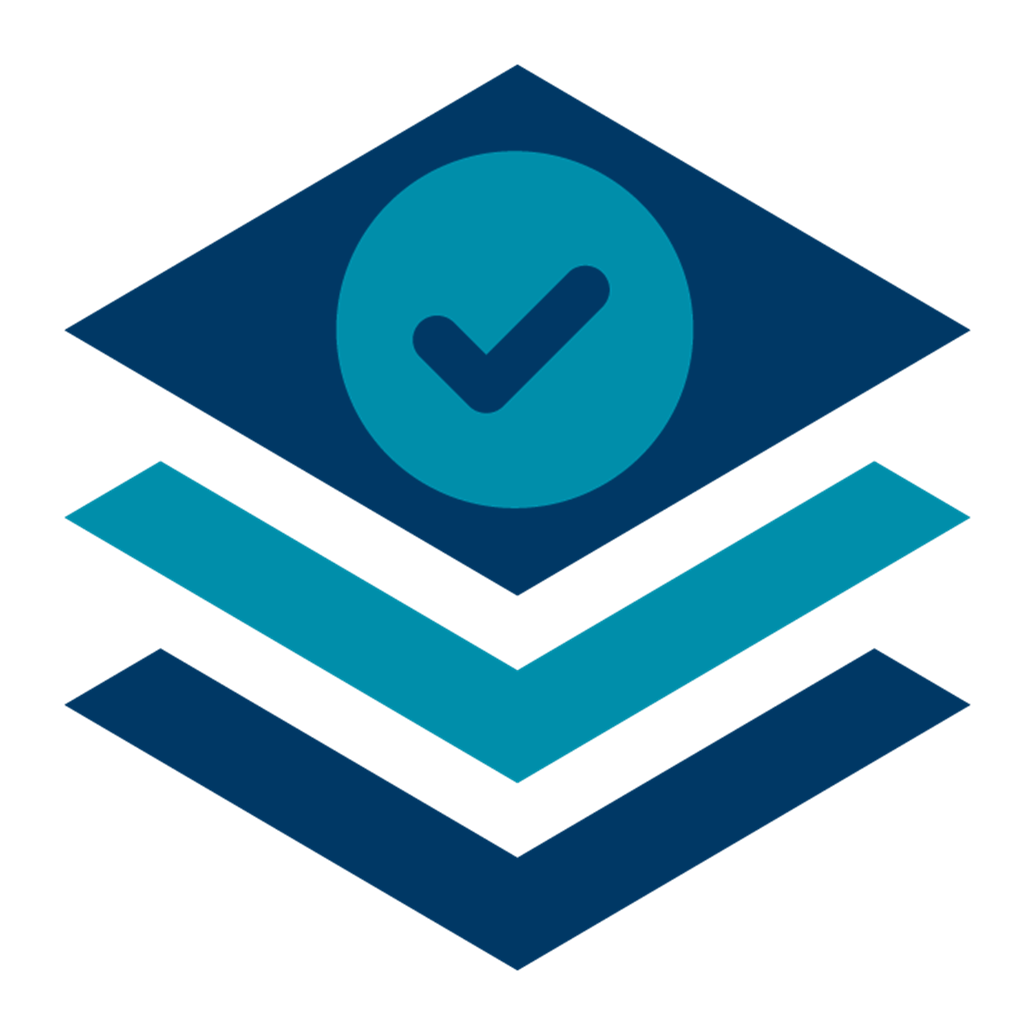 illustration of data layers with a checkmark